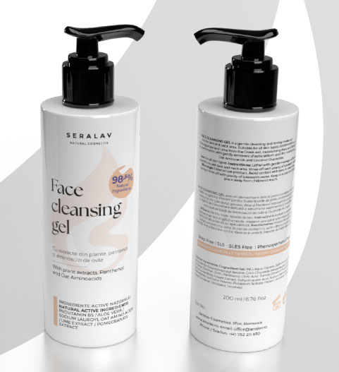 gel-curatare-fata SERALAV GEL DE CURATARE NATURAL PENTRU FATA, 98,5% Ingrediente naturale