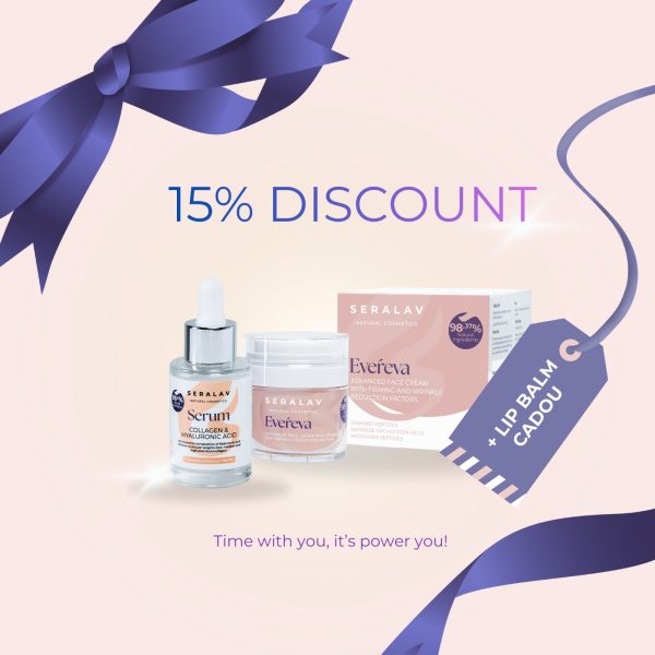 Christmas Set: Evereva advanced face cream + Serum Collagen & Hyaluroni Acid, LIP BALM CADOU