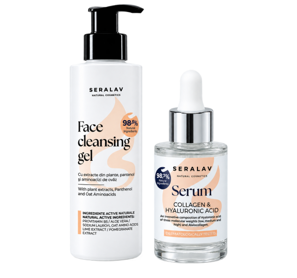 RESET DUO Face Ceansing Gel & Serum Collagen Hyaluronic Acid